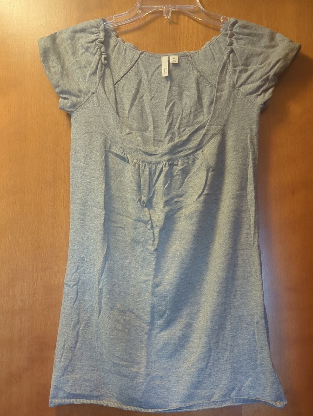Frenchi Heather Gray Short Sleeve Scoop Neck Sweater